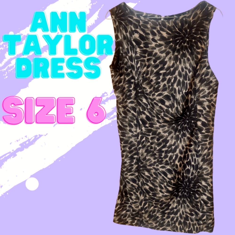 Ann Taylor Gray & Black Professional Workwear Dress Size 6